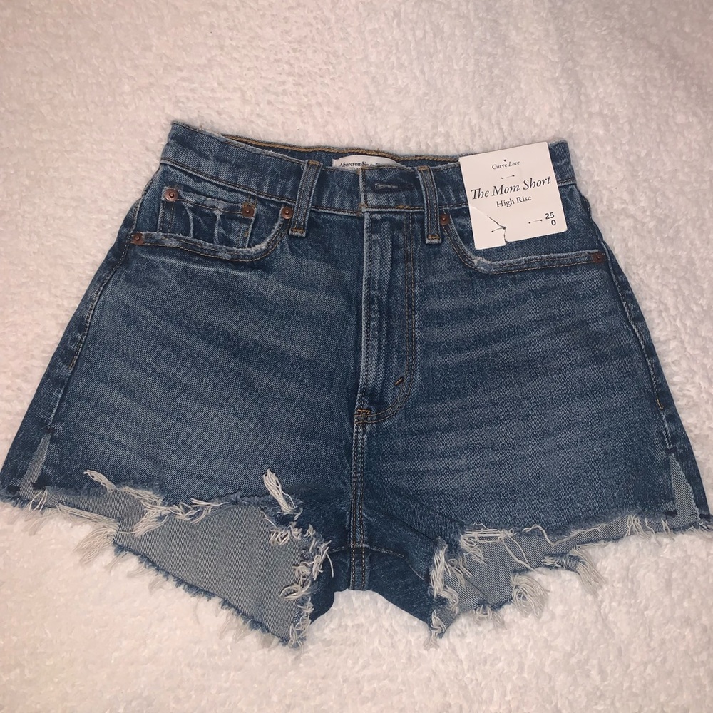 NWT Abercrombie & Fitch Curve Love High Rise Denim Shorts, size 25